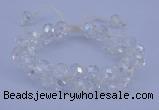 CFB580 8*10mm faceted rondelle crystal beads adjustable bracelet