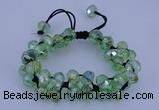 CFB581 8*10mm faceted rondelle crystal beads adjustable bracelet