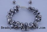 CFB585 8*10mm faceted rondelle crystal beads adjustable bracelet