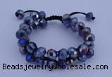 CFB586 8*10mm faceted rondelle crystal beads adjustable bracelet