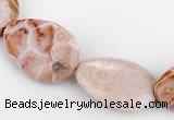 CFC48 18*25mm flat teardrop coral fossil jasper beads wholesale