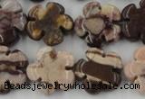 CFG1002 15.5 inches 16mm carved flower zebra jasper beads