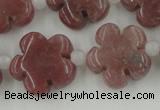 CFG1025 15.5 inches 16mm carved flower rhodochrosite beads