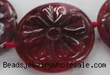 CFG1160 15.5 inches 45mm carved flower agate gemstone beads