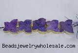 CFG1192 7.5 inches 40*45mm - 45*55mm butterfly druzy agate beads