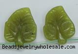 CFG12 15.5 inches 20*24mm carved leaf Korean jade beads