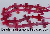 CFG1233 15.5 inches 32*45mm - 35*48mm cross dragon veins agate beads