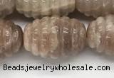 CFG1507 15.5 inches 15*20mm carved rice moonstone beads