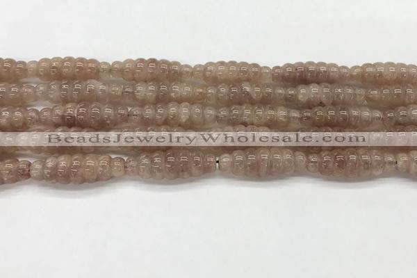 CFG1542 15.5 inches 10*30mm carved rice strawberry quartz beads