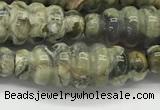 CFG1544 15.5 inches 10*30mm carved rice rhyolite gemstone beads