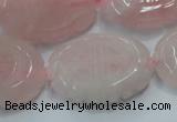 CFG207 15.5 inches 22*30mm carved oval rose quartz gemstone beads