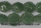 CFG231 15.5 inches 16mm carved flower green aventurine beads