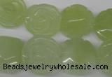 CFG234 15.5 inches 18mm carved flower New jade gemstone beads