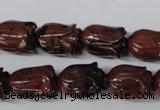 CFG236 15.5 inches 10*15mm carved flower mahogany obsidian beads