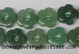 CFG255 15.5 inches 15mm carved flower green aventurine beads