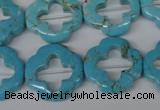 CFG256 15.5 inches 20mm carved flower turquoise beads