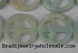 CFG265 15.5 inches 25mm carved coin amazonite gemstone beads