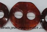 CFG281 15.5 inches 44mm carved coin red agate beads