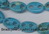 CFG291 15.5 inches 12*18mm carved oval turquoise beads