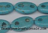 CFG299 15.5 inches 16*26mm carved oval turquoise beads