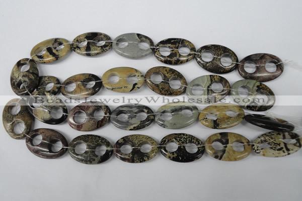 CFG312 15.5 inches 20*30mm carved oval artistic gemstone beads