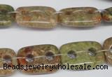 CFG321 15.5 inches 15*20mm carved rectangle unakite beads