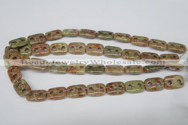 CFG321 15.5 inches 15*20mm carved rectangle unakite beads