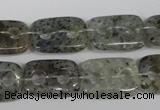 CFG323 15.5 inches 15*20mm carved rectangle moss quartz beads