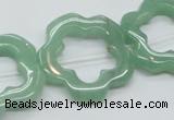 CFG34 15.5 inches 30mm carved flower green aventurine jade beads