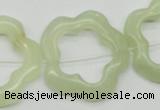 CFG36 15.5 inches 30mm carved flower green jade beads