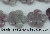 CFG454 15.5 inches 20mm carved flower lilac jasper beads