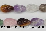 CFG51 15.5 inches 10*16mm carved teardrop mixed gemstone beads