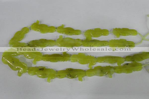 CFG515 15.5 inches 18*34mm carved animal Korean jade beads