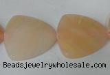 CFG526 15.5 inches 25*25mm carved triangle pink aventurine beads