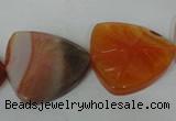 CFG528 15.5 inches 25*25mm carved triangle agate gemstone beads