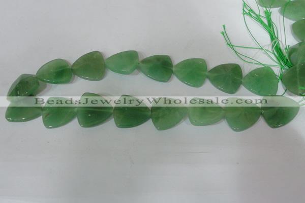 CFG531 15.5 inches 25*25mm carved triangle green aventurine beads