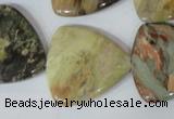 CFG532 15.5 inches 25*25mm carved triangle jasper gemstone beads