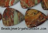 CFG533 15.5 inches 25*25mm carved triangle brecciated jasper beads