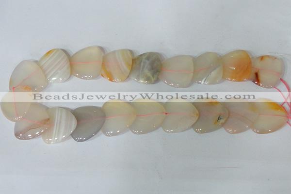 CFG535 15.5 inches 25*25mm carved triangle agate gemstone beads