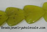 CFG537 15.5 inches 25*25mm carved triangle Korean jade beads