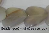 CFG538 15.5 inches 25*25mm carved triangle grey agate beads