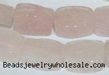 CFG546 15.5 inches 15*20mm carved brick rose quartz beads