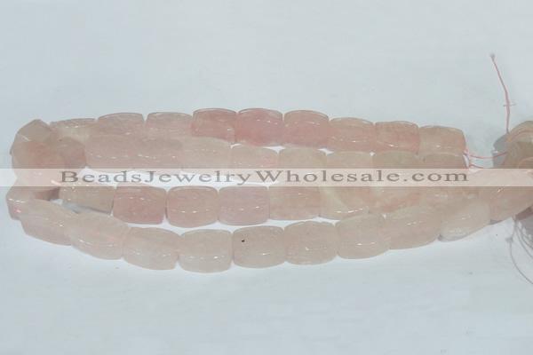 CFG546 15.5 inches 15*20mm carved brick rose quartz beads