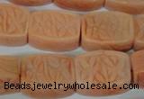 CFG548 15.5 inches 15*20mm carved brick red aventurine beads