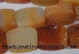 CFG549 15.5 inches 15*20mm carved brick red agate beads