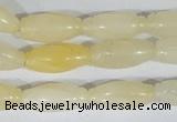 CFG552 15.5 inches 8*20mm carved rice yellow aventurine beads