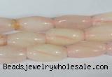 CFG553 15.5 inches 8*20mm carved rice rose quartz beads