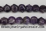 CFG59 15.5 inches 8*10mm carved pig-shaped amethyst gemstone beads