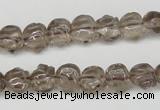 CFG60 15.5 inches 8*10mm carved pig-shaped smoky quartz beads