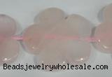 CFG653 15.5 inches 30mm carved flower rose quartz beads